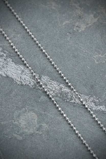 Cadena mini militar diamantada 1.6gr / Largo 40cm / Oro Blanco italy +3 M