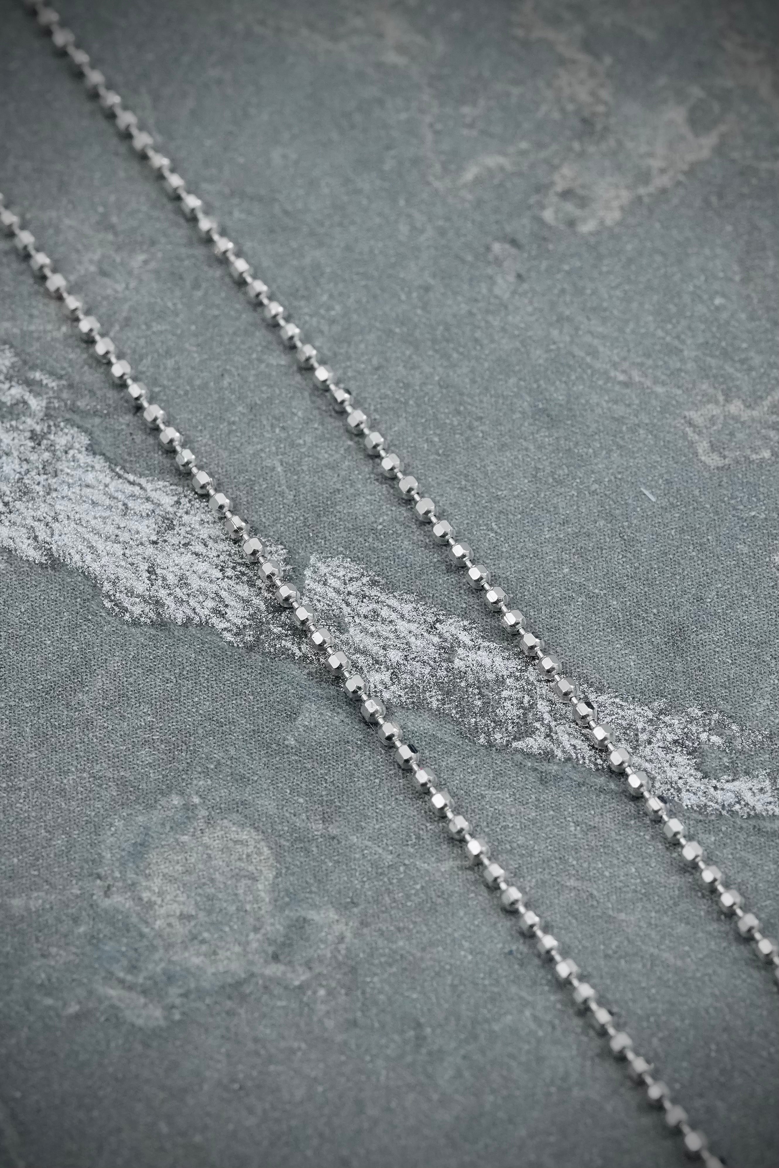 Cadena mini militar diamantada 1.65gr / Largo 40cm / Oro Blanco italy +3 M