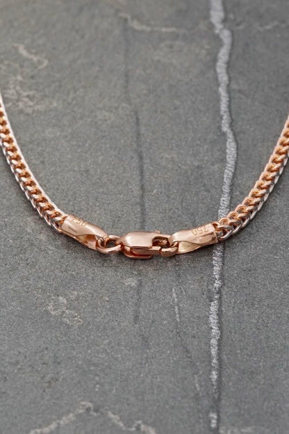 Cadena franco con pave 8.55gr / Largo 60cm / Oro Rosado italy +3 M