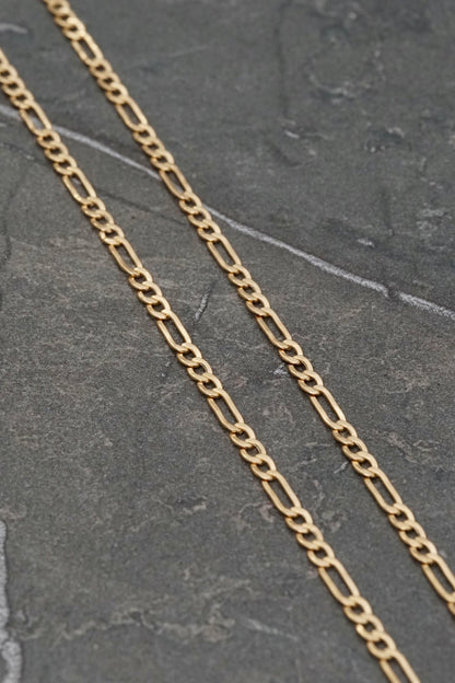 Cadena figaro 2.6gr / Largo 50cm / Oro Amarillo italy +1 M