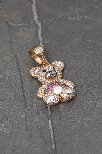 Dije oso con swarovski multicolor 5gr / Largo 2.9cm — Dos Oros