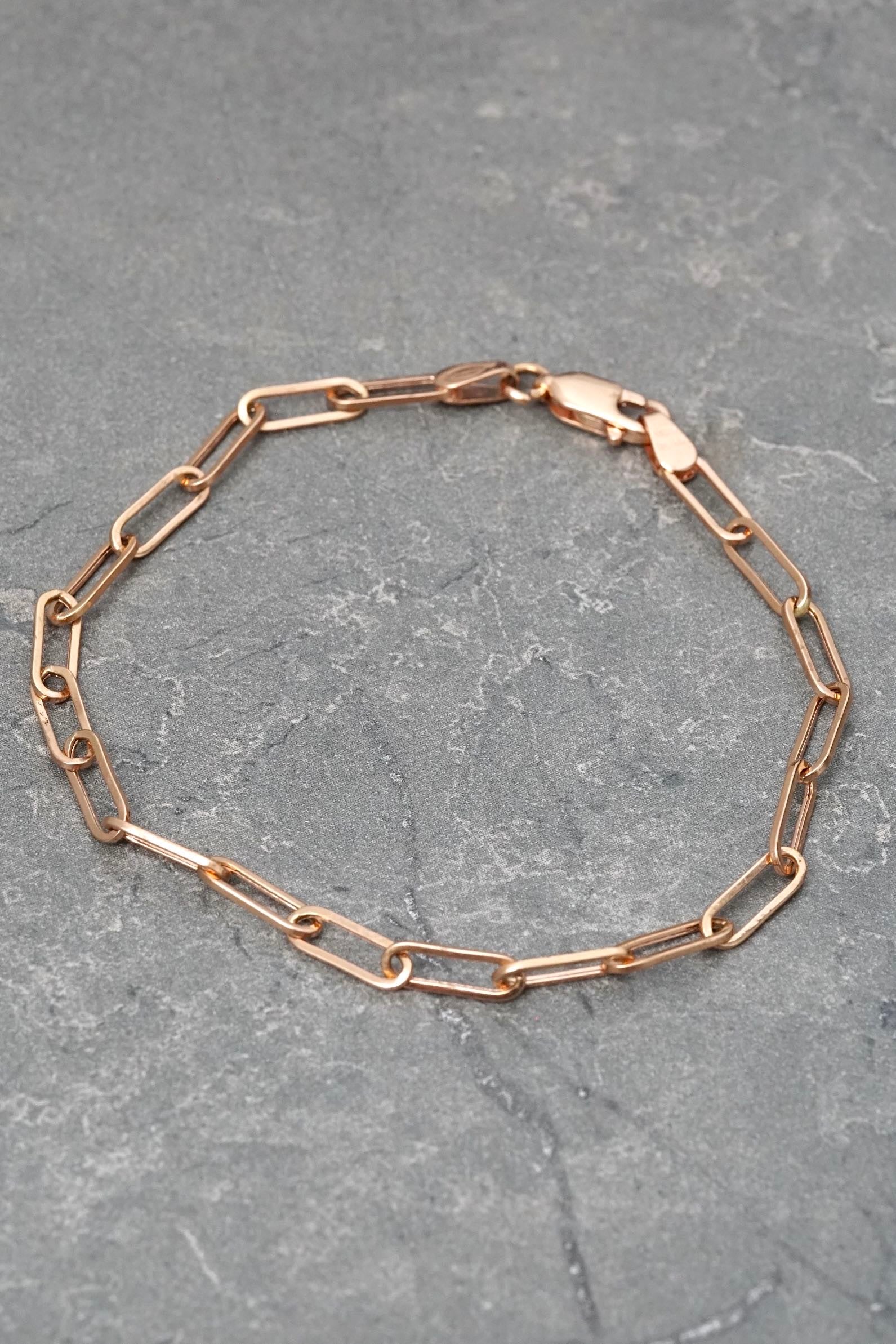 Pulso paper clip 2.15gr / Largo 18cm / Oro Rosado italy +3 M