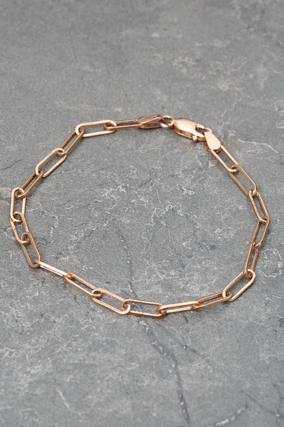 Pulso paper clip 2.15gr / Largo 18cm / Oro Rosado italy +3 M