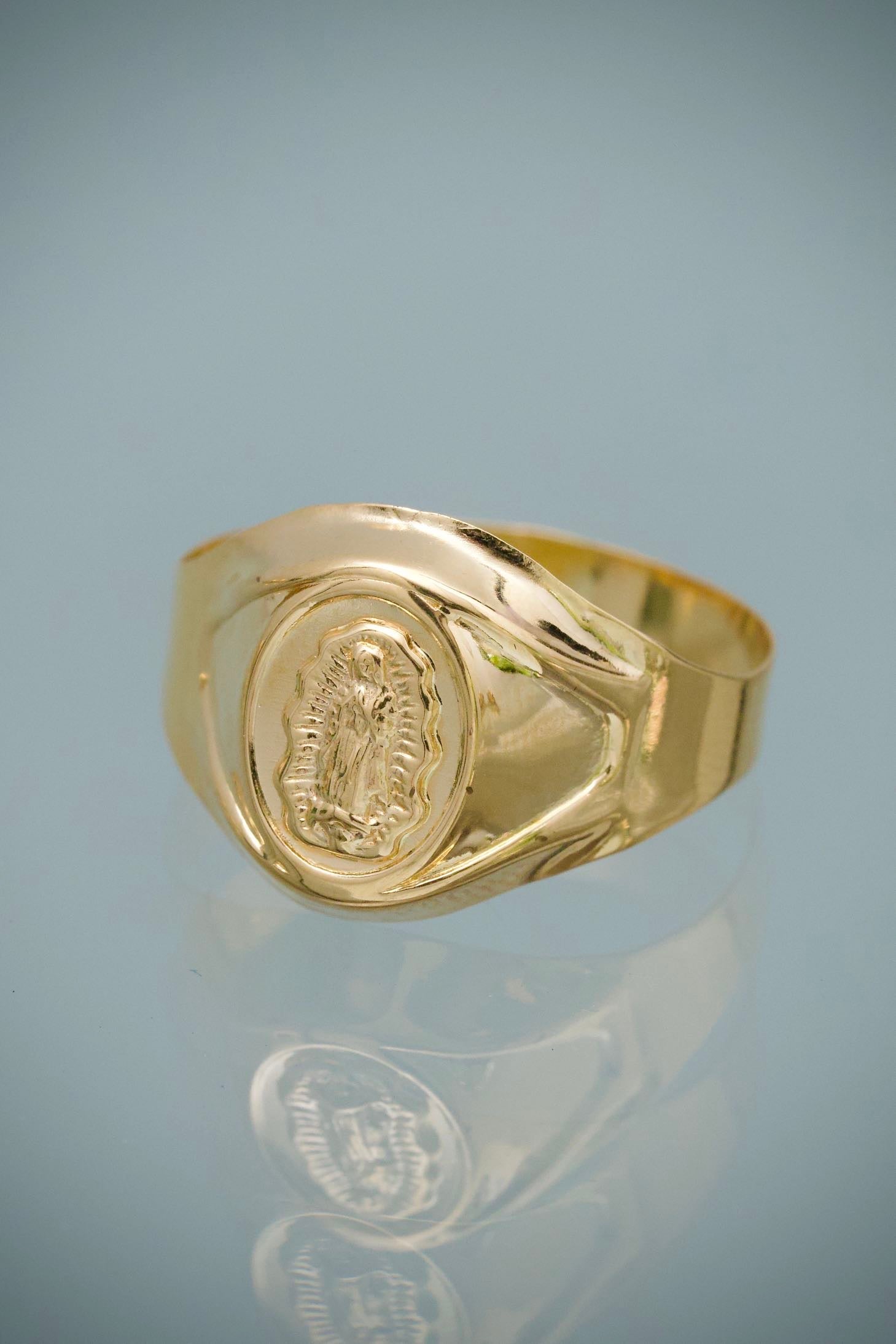 Anillo Virgen Guadalupe 1.95gr / Talla 10 — Oro Amarillo
