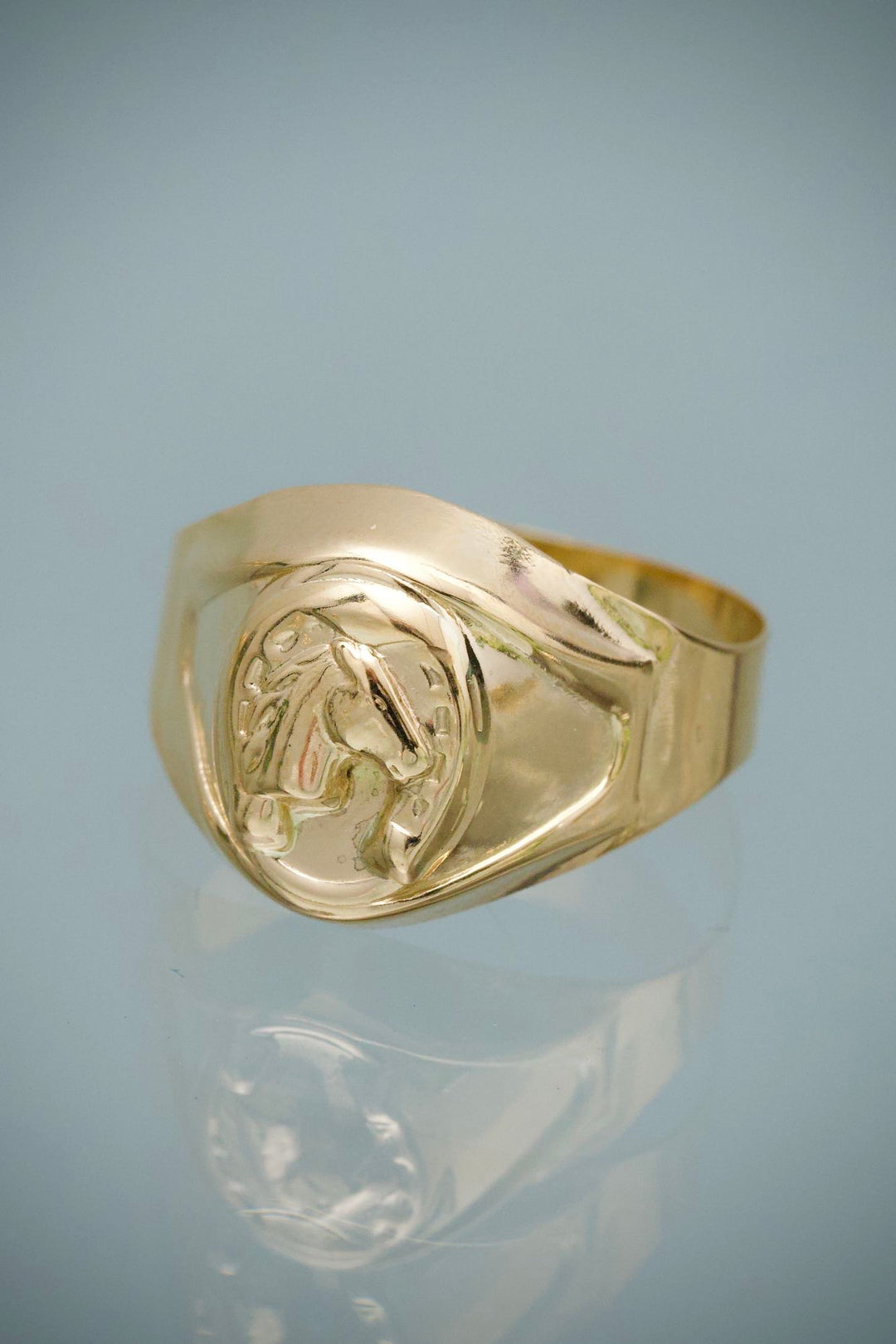 Anillo Caballo 2.05gr / Talla 8 — Oro Amarillo