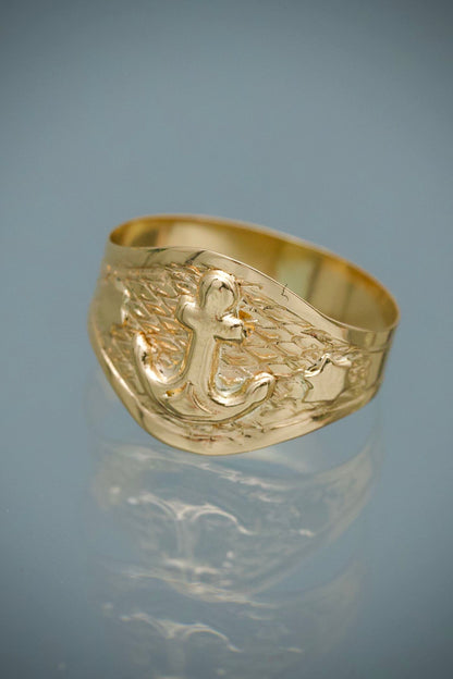 Anillo de Bebe Ancla 0.95gr / Talla 2 3/4 — Oro Amarillo