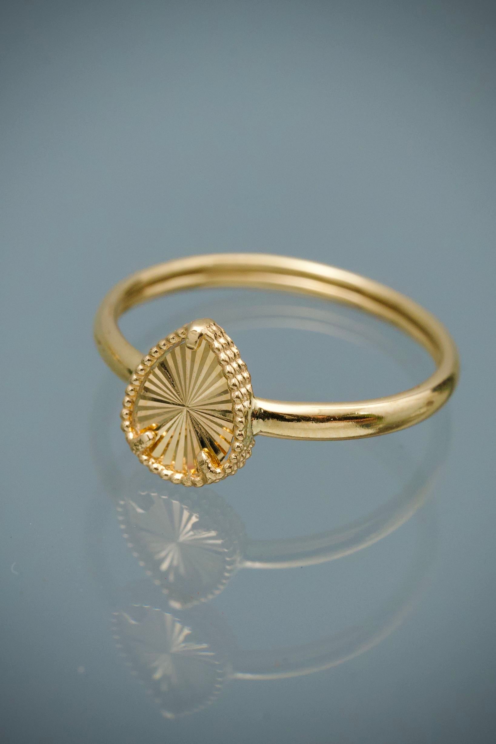 Anillo Gota Diamantada 1gr / Talla 6 3/4 — Oro Amarillo