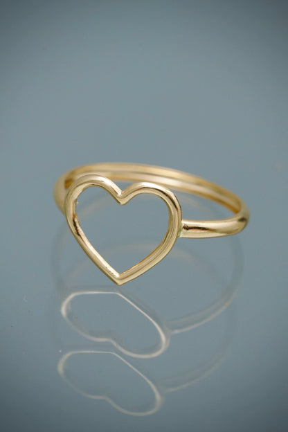 Anillo Silueta Corazon 0.55gr / Talla 6 1/2 — Oro Amarillo