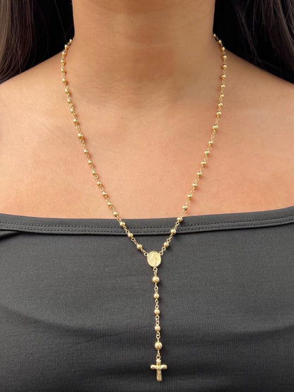 Rosario virgen de la milagrosa 7.8gr / Largo 55cm / Oro Amarillo Nac B