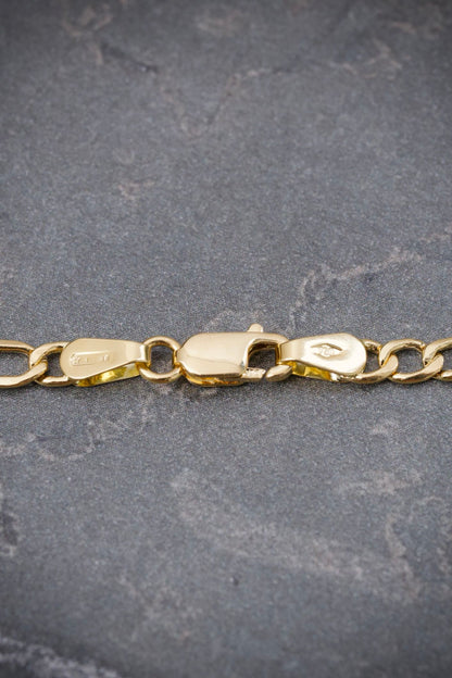 Cadena Figaro 4.5gr / 60cm / 3.4mm — Oro Amarillo