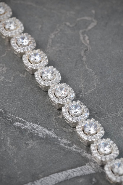 Pulso tenis con swarovski blanco 23.95gr / Largo 20cm / Plata (Joya) M