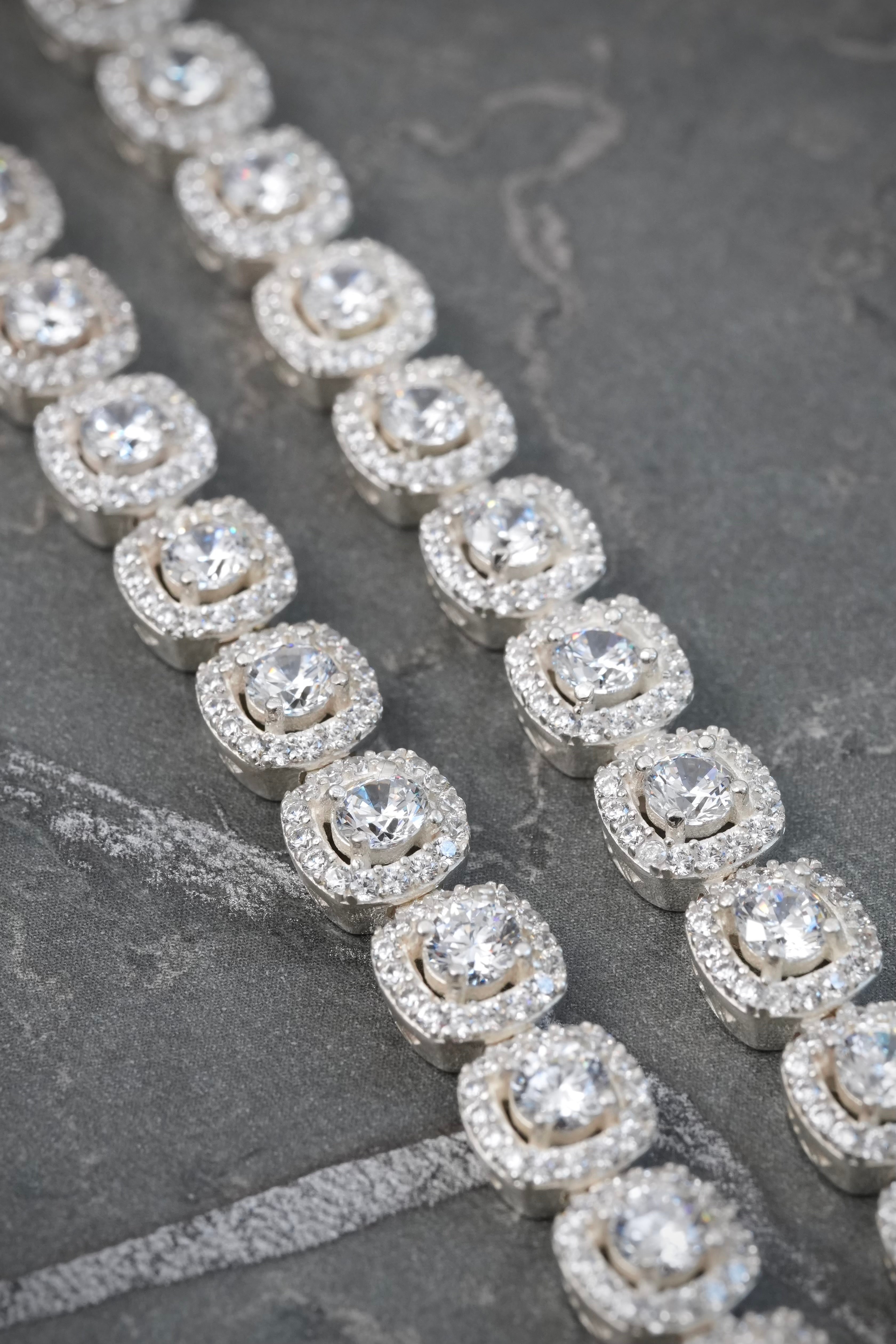 Cadena tenis con swarovski blanco 57.95gr / Largo 50cm / Plata (Joya) B