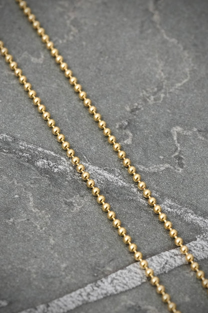 Cadena Militar 3.8gr / 60cm / 1.2mm — Oro Amarillo