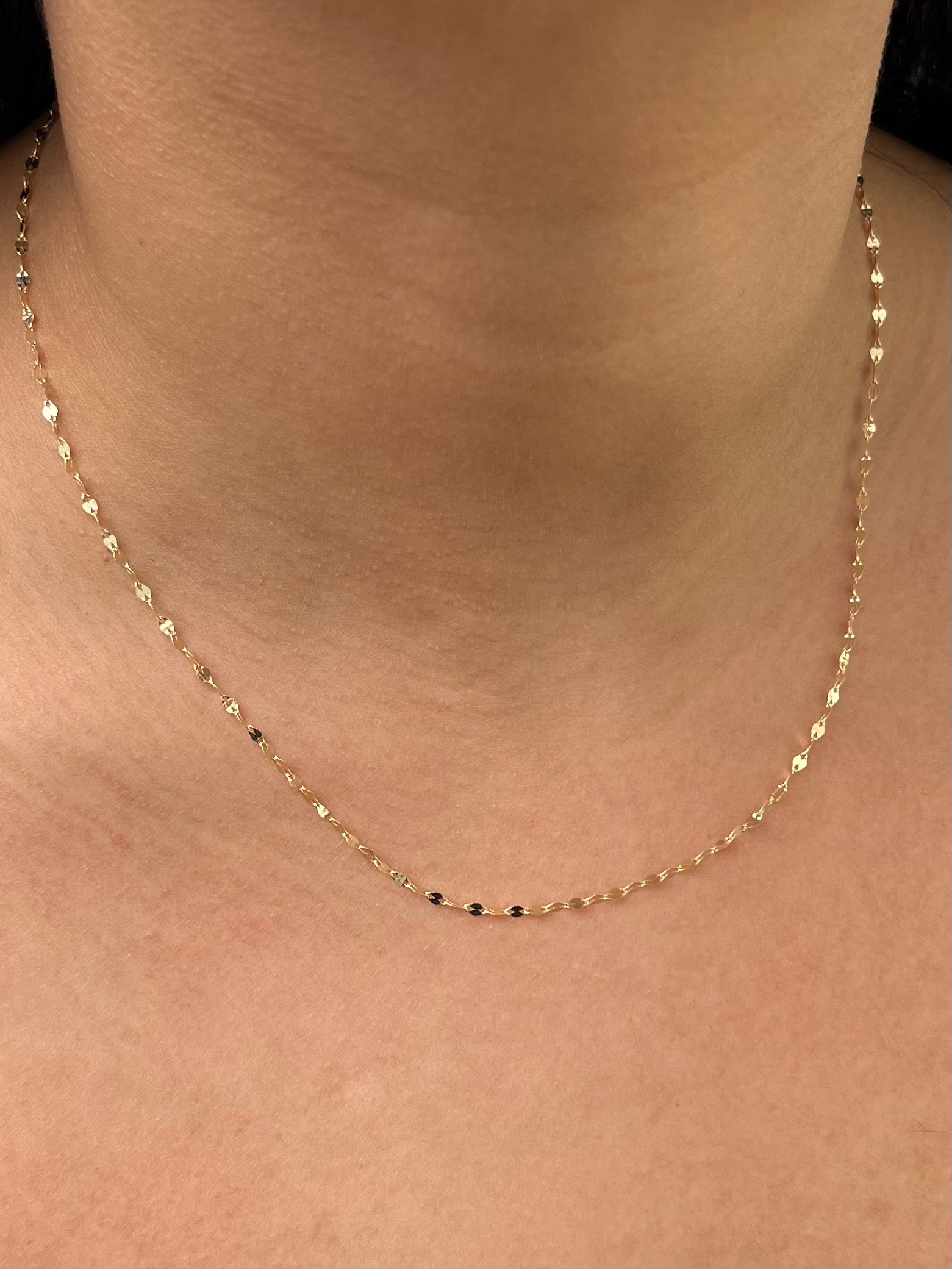 Cadena flor espejo 1.05gr / Largo 45cm / Oro Amarillo italy +3 P