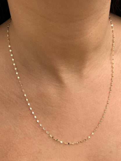 Cadena flor espejo 1.3gr / Largo 50cm / Oro Amarillo italy +3 B