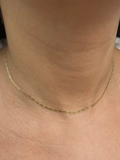 Cadena escalera diamantada 2.35gr / Largo 37cm / Oro Amarillo italy +3 M