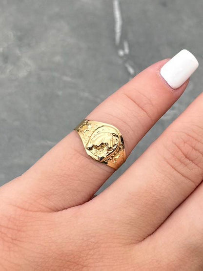Anillo de Bebe Caballo 1.25gr / Talla 4 1/4 — Oro Amarillo