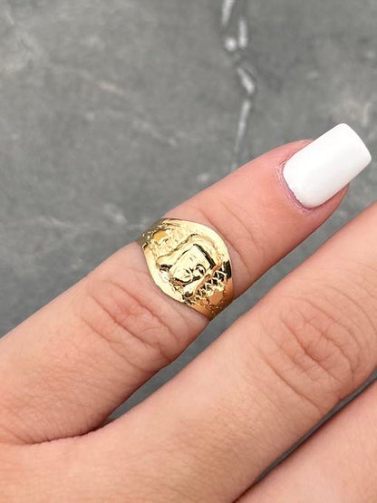 Anillo de Bebe Rostro de Jesus 1.15gr / Talla 2 3/4 — Oro Amarillo