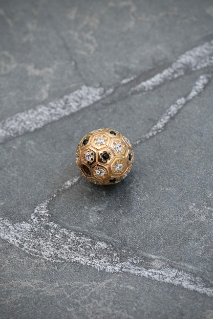 Herraje balon con swarovski blanco y negro 1.45gr / Largo 0.8cm / Oro Amarillo Nac B
