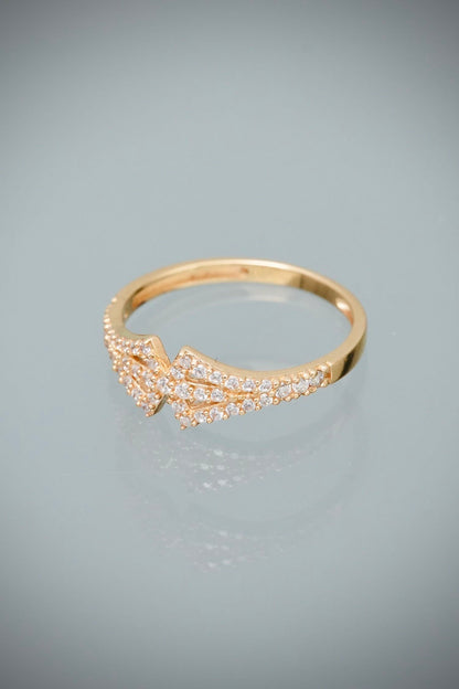 Anillo con swarovski Blanco 1.7gr / Talla 6 — Oro Amarillo