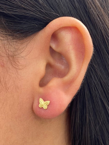Topos mariposa diamantados 0.6gr / Largo 0.5cm — Oro Amarillo