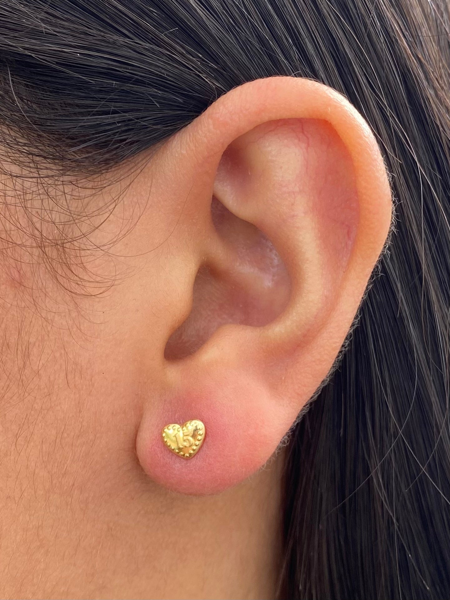 Topos corazon 15s 0.6gr / Largo 0.5cm — Oro Amarillo