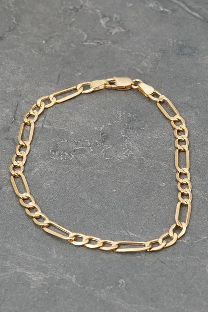 Pulso figaro 3gr / Largo 19.5cm / Oro Amarillo italy cte *