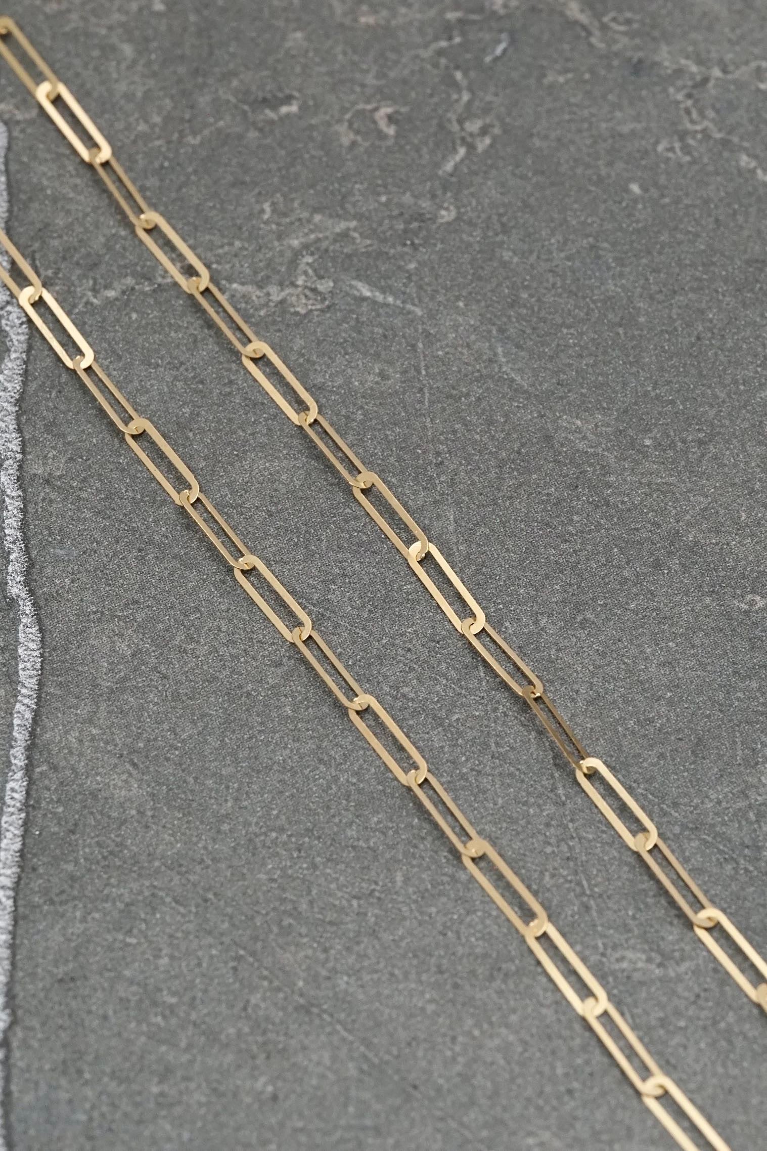 Cadena paper clip 0.85gr / Largo 45cm / Oro Amarillo italy +3 P