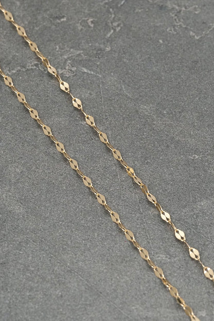 Cadena flor espejo 1.3gr / Largo 50cm / Oro Amarillo italy +3 B