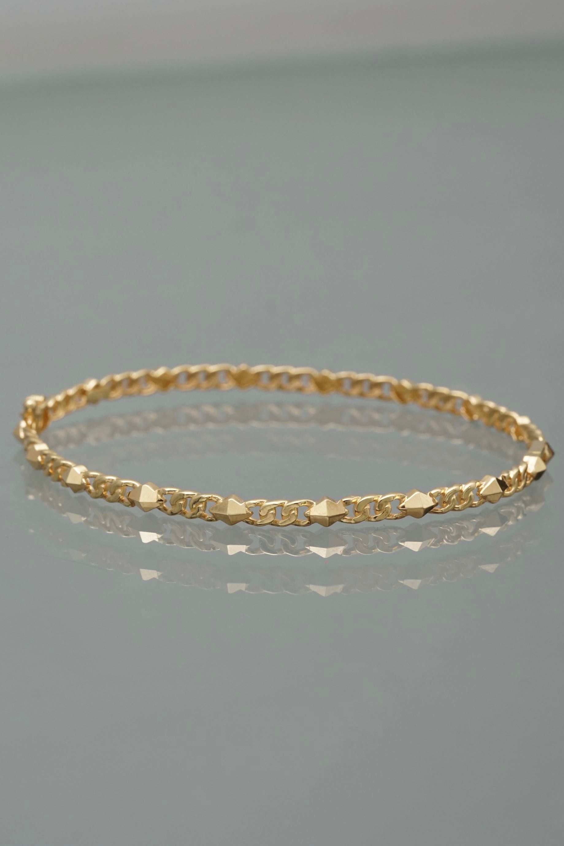 Pulso aro diamantado 5.5gr / Largo 18cm / Oro Amarillo italy +4 M