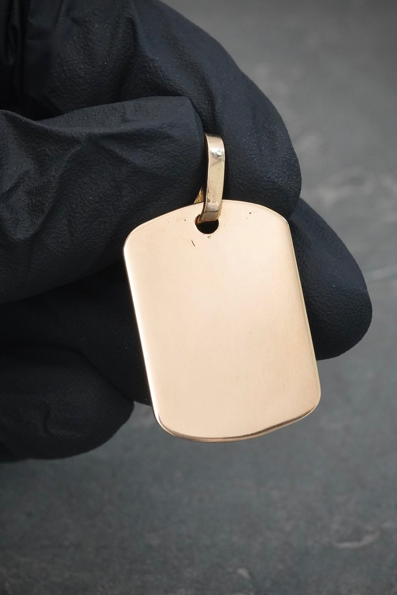 Dije placa lisa 3.55gr / Largo 3cm / Oro Amarillo Nac M