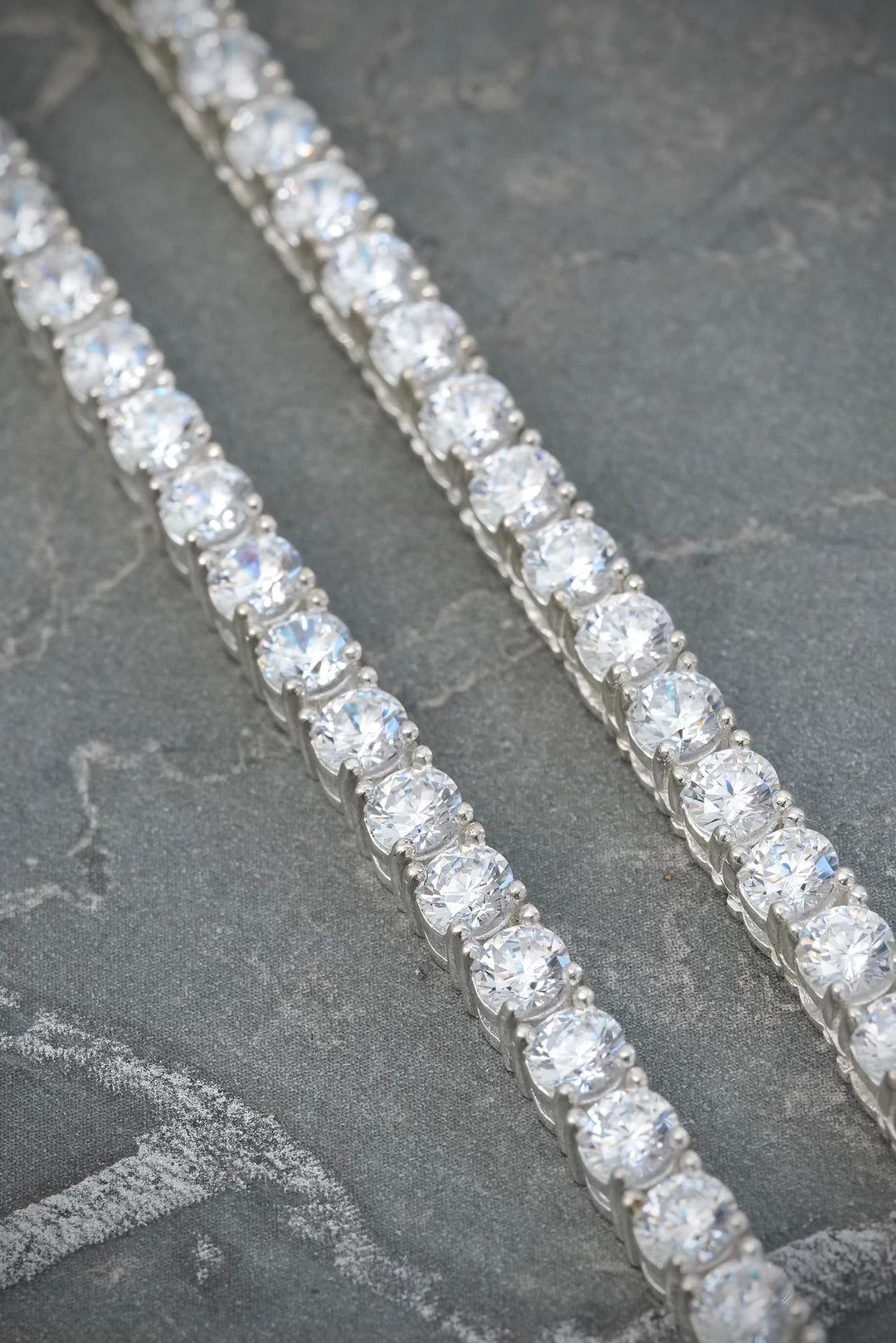 Cadena Tenis con Swarovski Blanco 41,65gr / 50cm / 3,6mm — Plata 925
