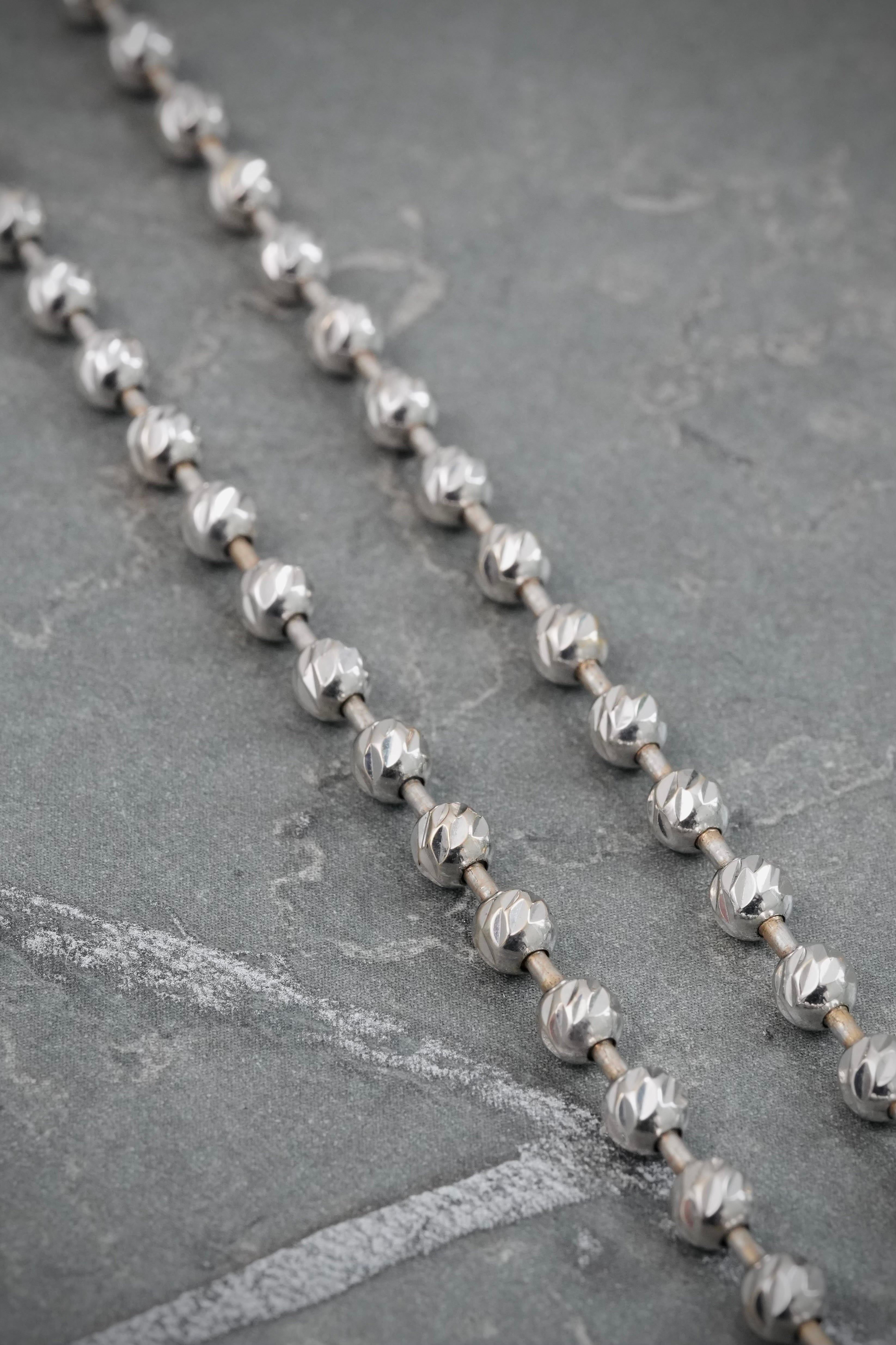 Cadena militar 4mm 23.8gr / Largo 60cm — Oro Blanco