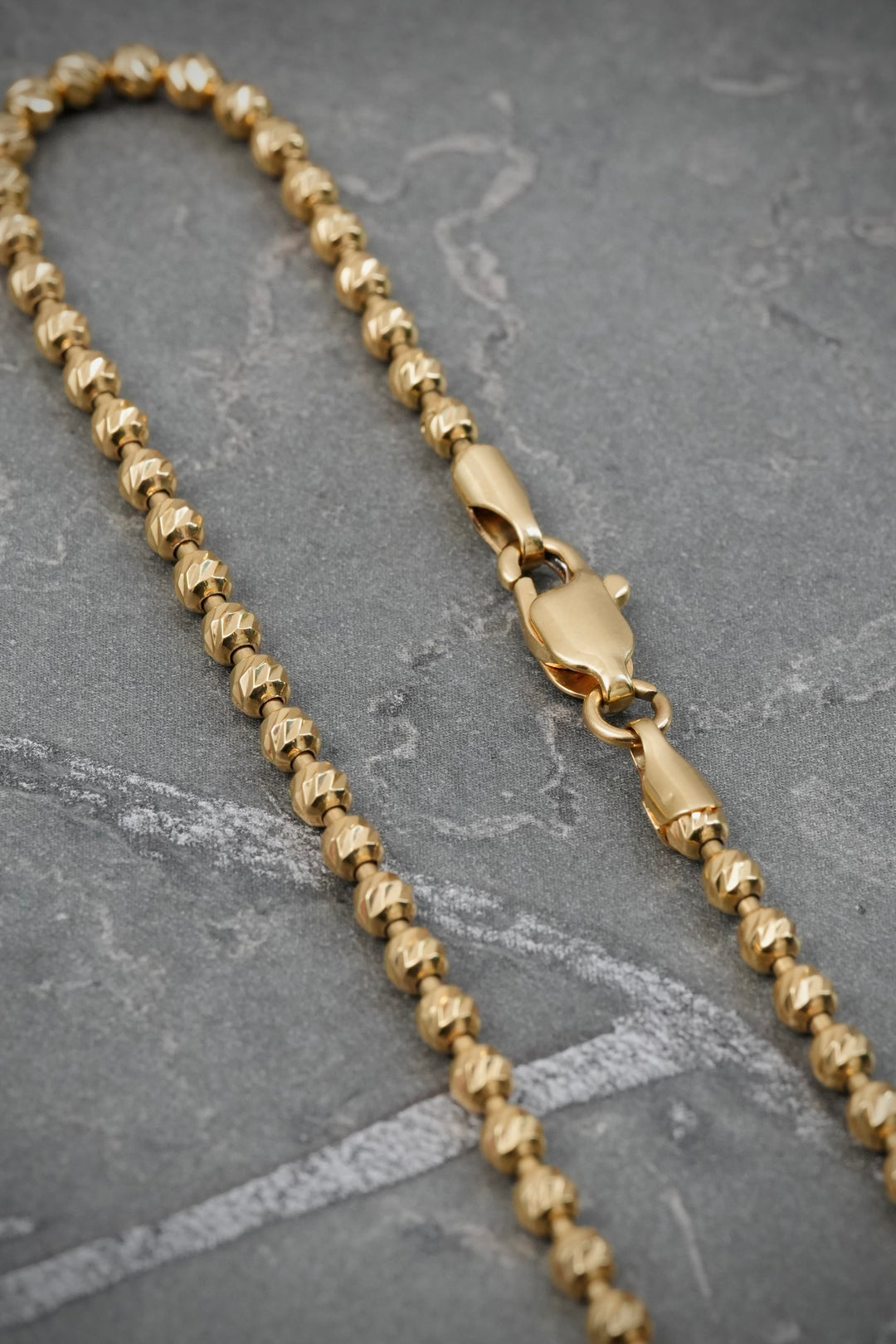 Pulso militar diamantado 3mm 6.5gr / Largo 21.5cm — Oro Amarillo