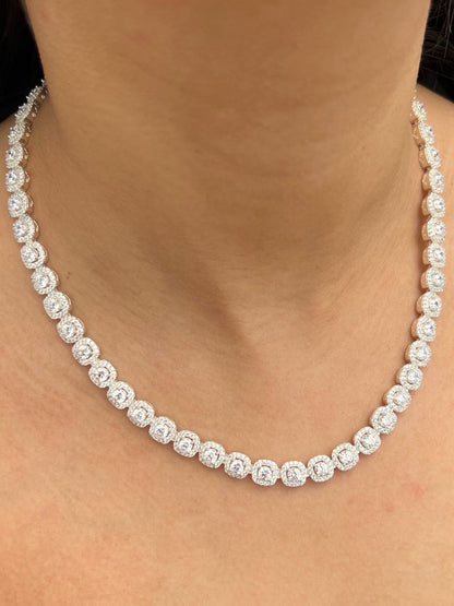 Cadena tenis con swarovski blanco 53.75gr / Largo 45cm / Plata M