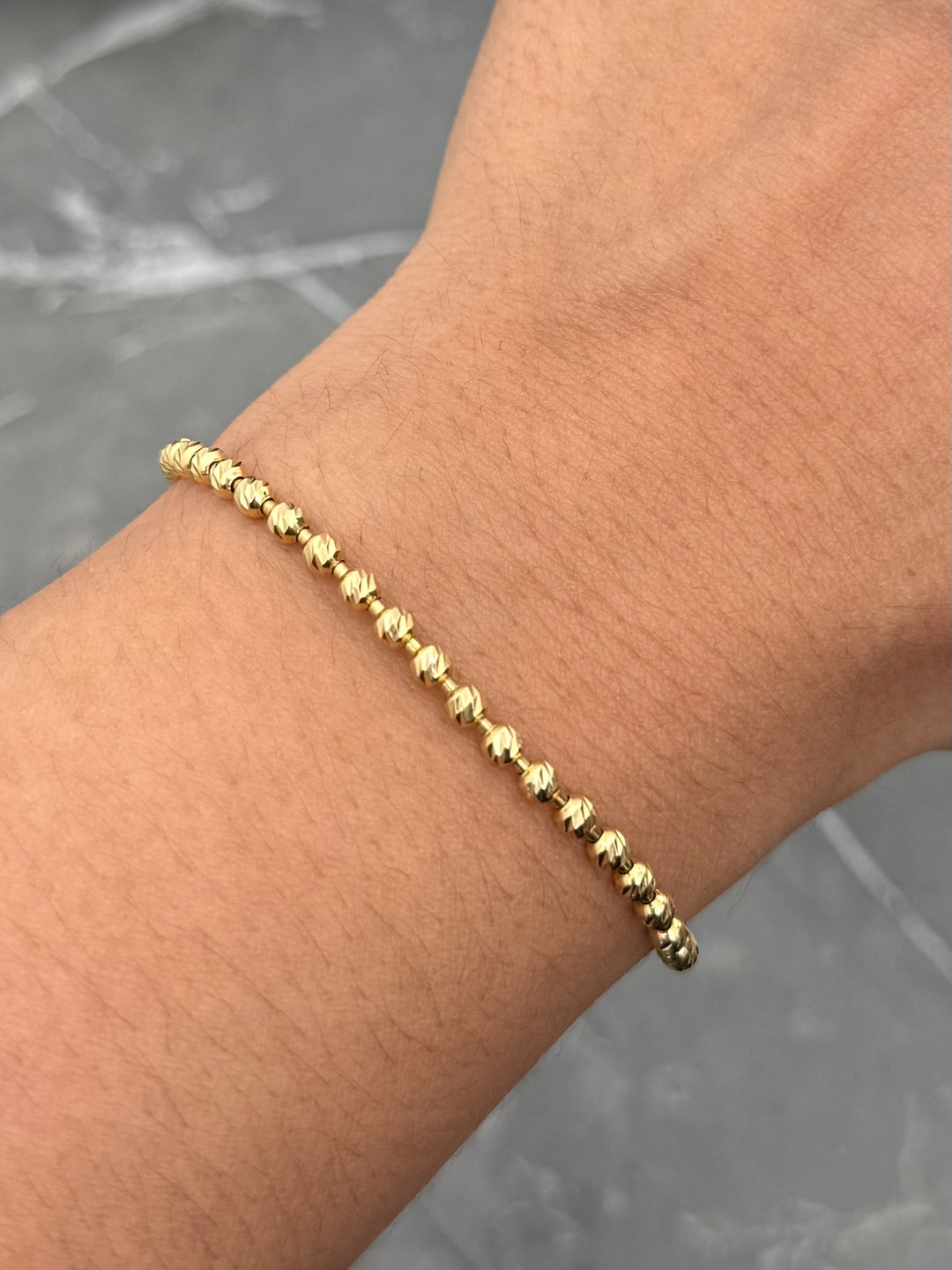 Pulso militar diamantado 3mm 6.5gr / Largo 21.5cm — Oro Amarillo