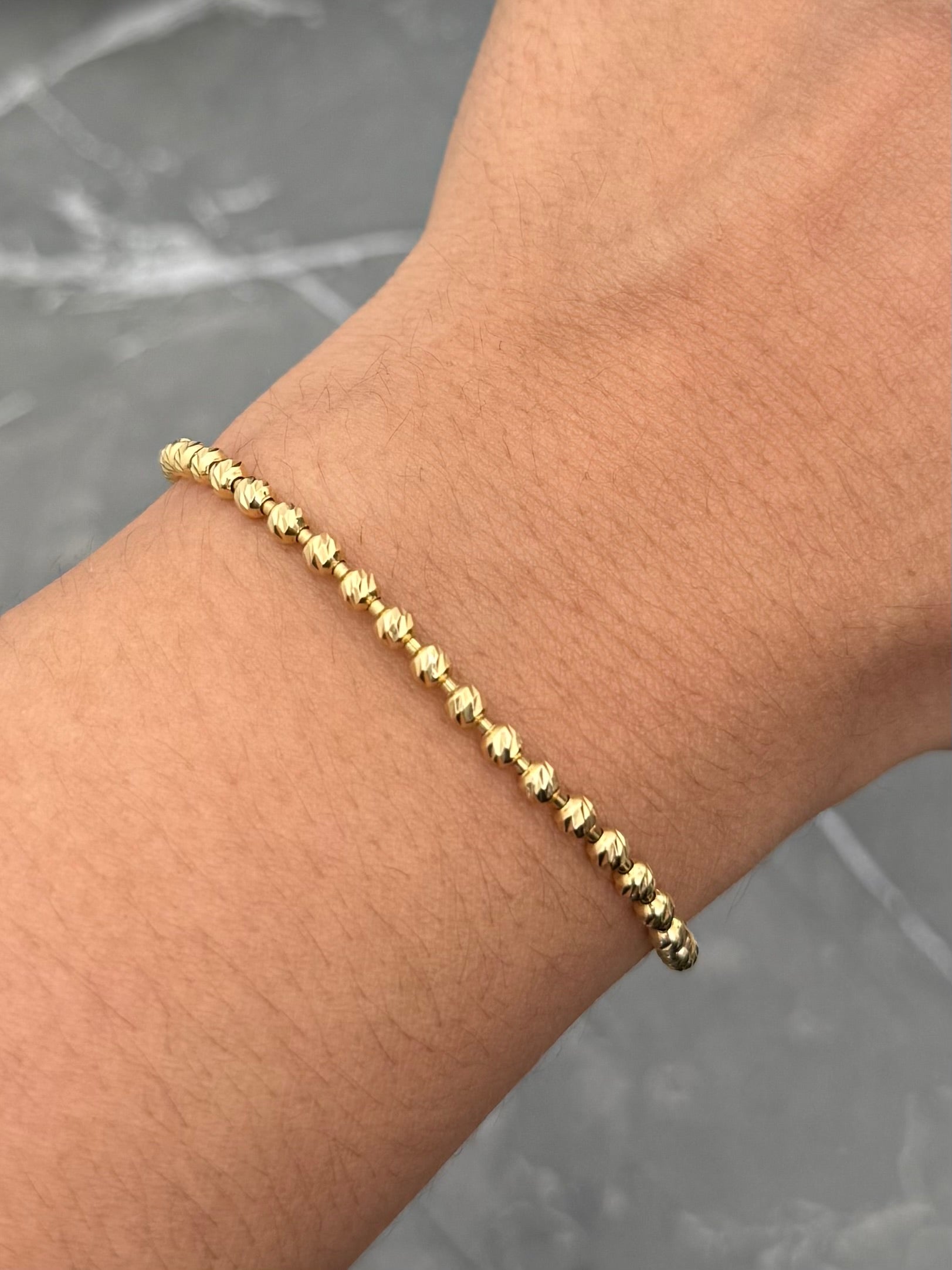 Pulso militar diamantado 3mm 6.5gr / Largo 21.5cm — Oro Amarillo