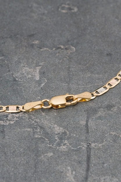 Cadena plana diamantada 5.75gr / Largo 60cm  — Tres Oros