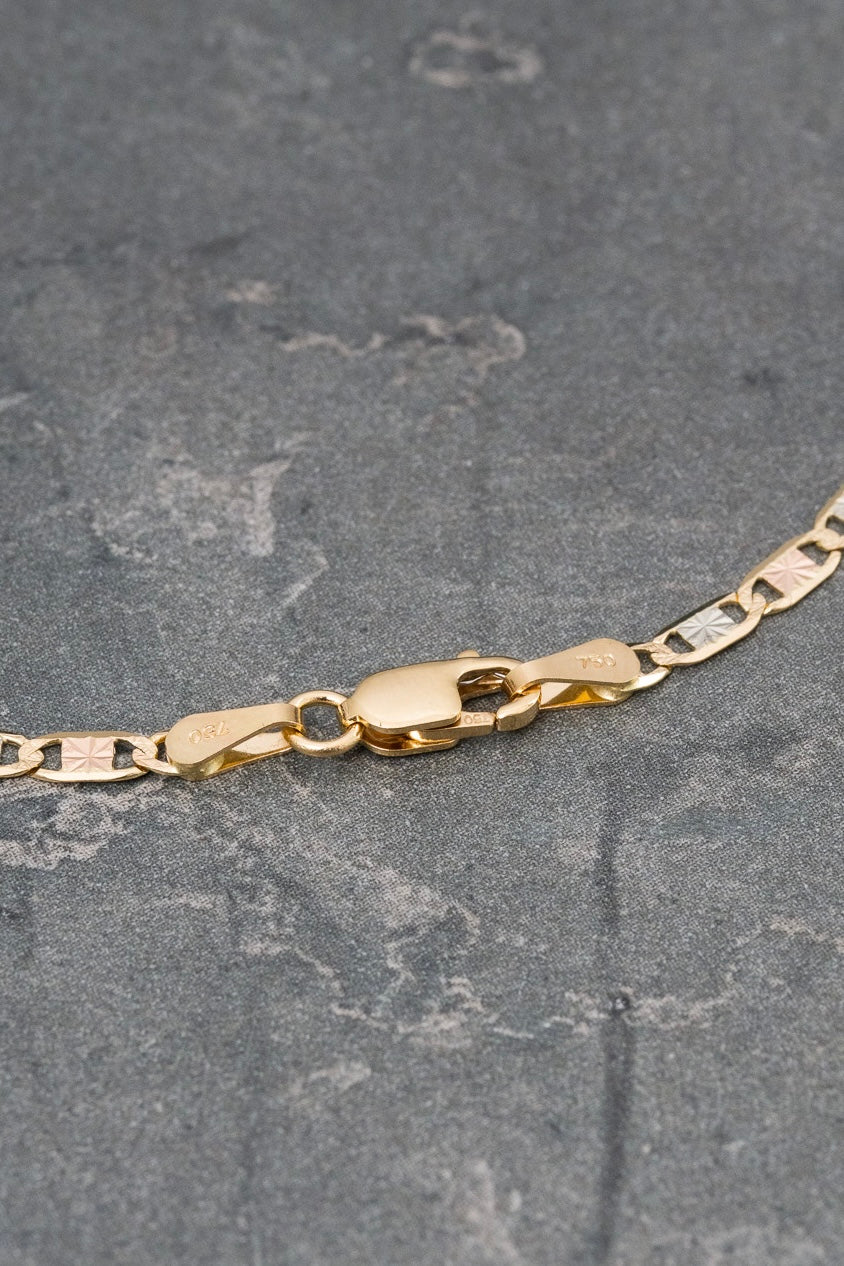 Cadena plana diamantada 5.75gr / Largo 60cm  — Tres Oros