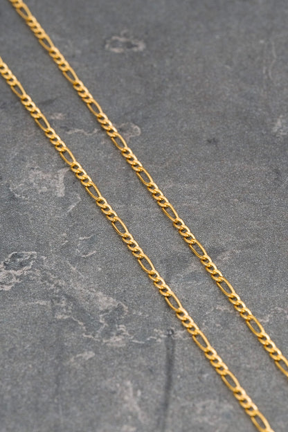 Cadena mini figaro 1.35gr / Largo 60cm / Oro Amarillo italy +1 M