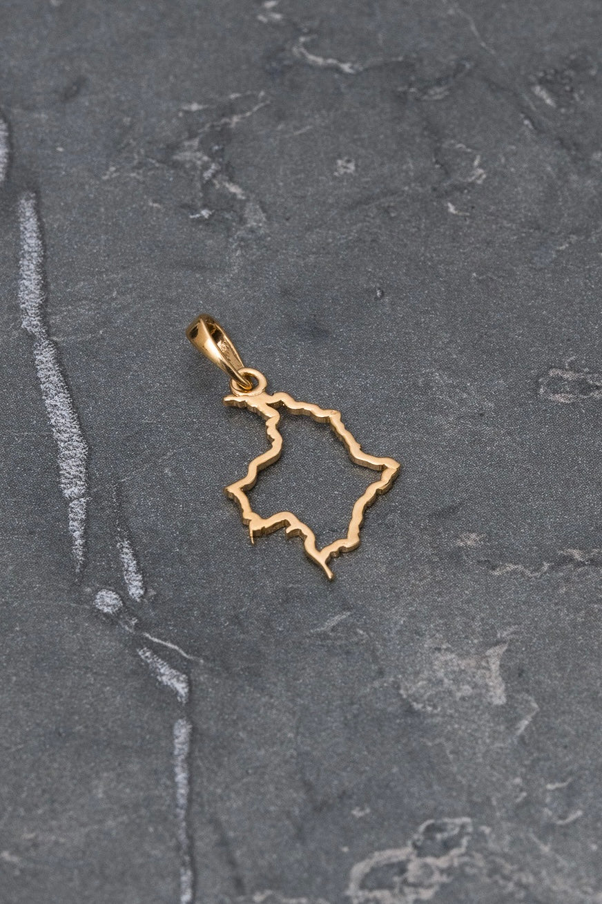 Dije silueta mapa de colombia 0.75gr / Largo 2.5cm / Oro Amarillo Nac P