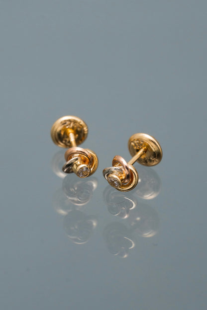 Topos aro con swarovski blanco 0.75gr / Largo 0.5cm — Tres Oros