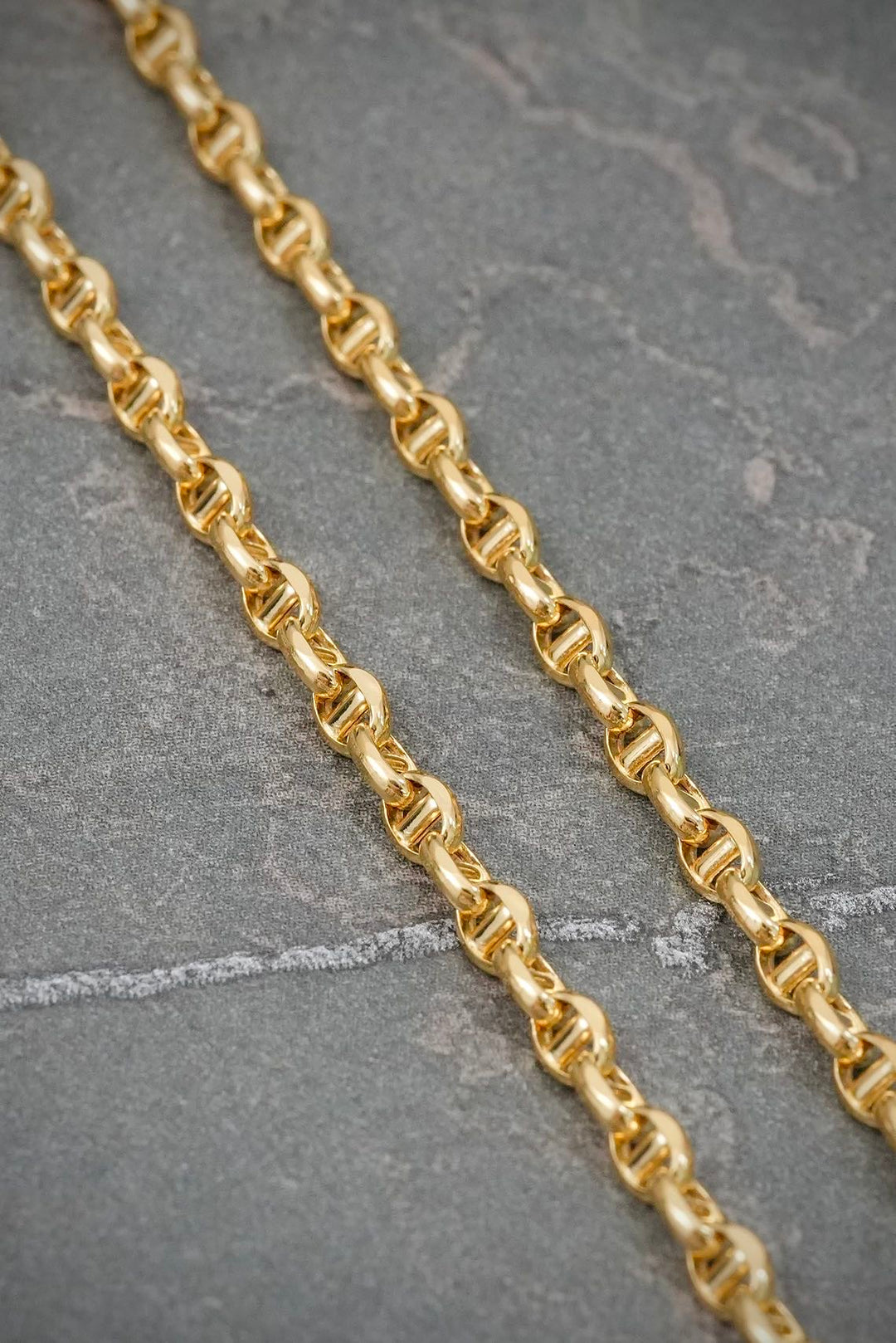 Cadena Escalera 5.55gr / 50cm / 3mm — Oro Amarillo