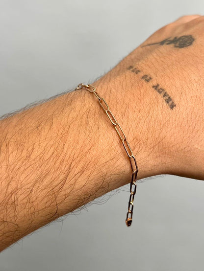 Pulso paper clip 2.15gr / Largo 18cm / Oro Rosado italy +3 M