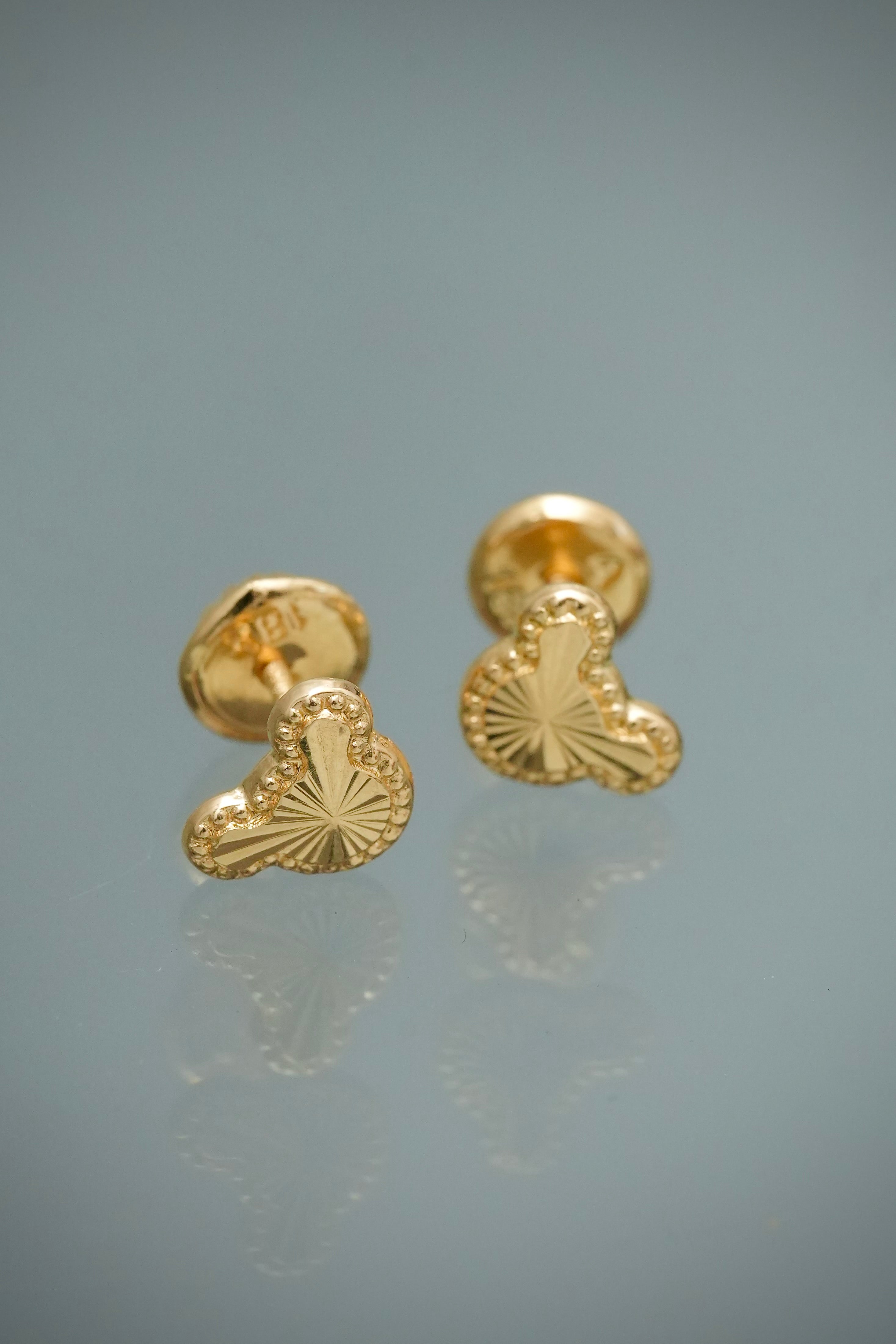 Topos Mickey Mouse Diamantado 0.6gr / 0.5cm / 7.4mm — Oro Amarillo