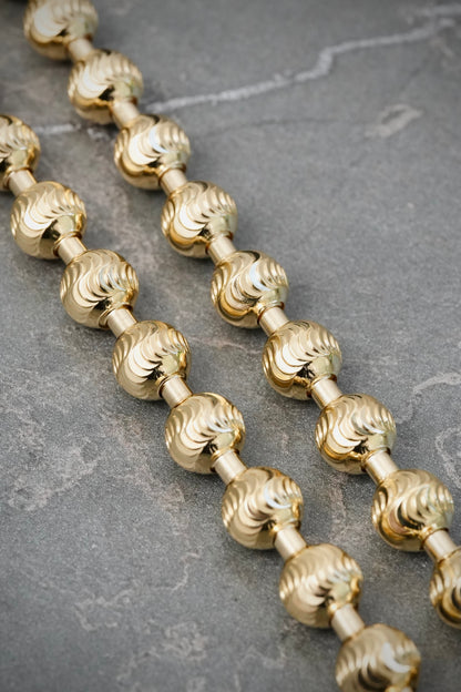 Cadena Militar Diamantada Luna 55.6gr / 67cm / 7mm — Oro Amarillo