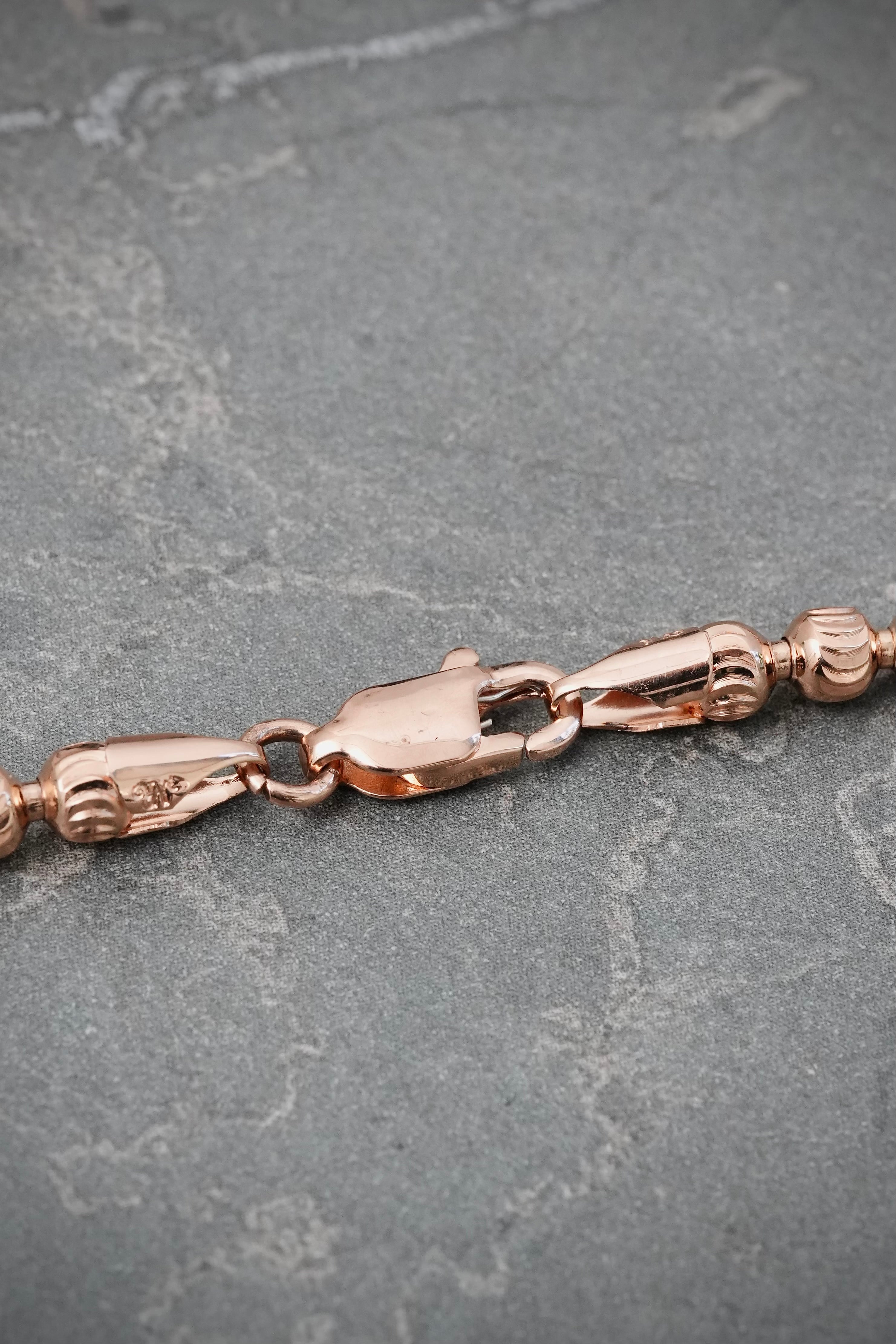 Cadena Militar Diamantada Luna 24.25gr / 60cm / 4mm — Oro Rosado