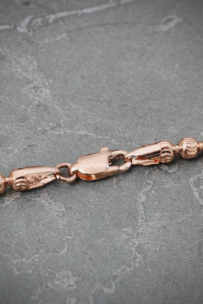 Cadena Militar Diamantada Luna 24.25gr / 60cm / 4mm — Oro Rosado