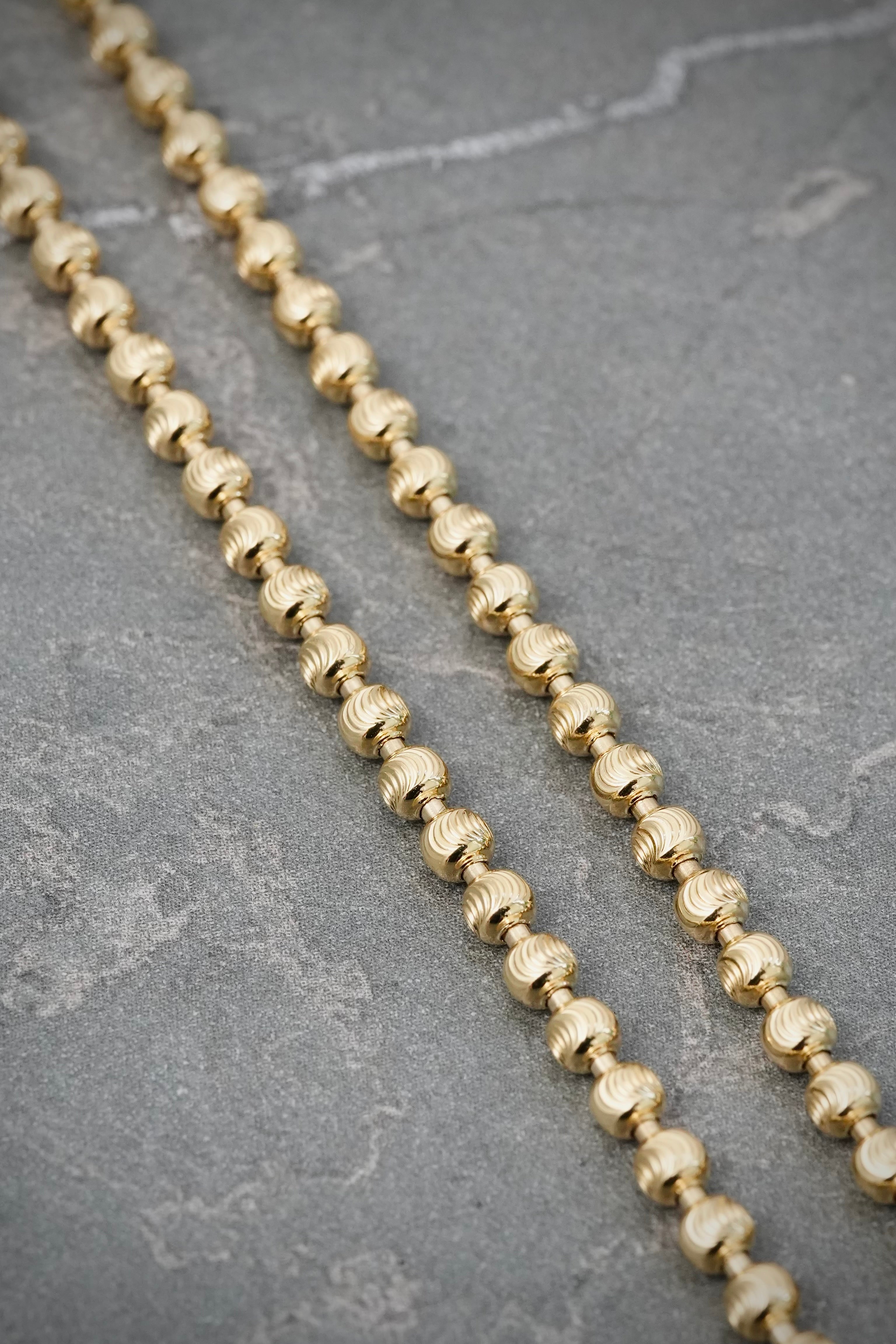 Cadena Militar Diamantada Luna 25.15gr / 70cm / 3mm — Oro Amarillo