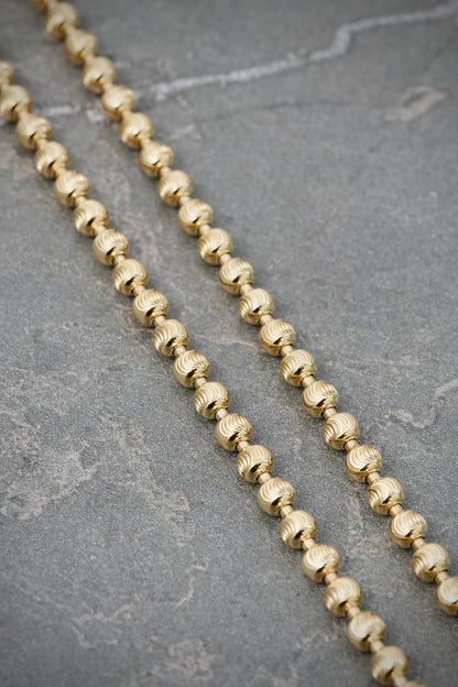 Cadena Militar Diamantada Luna 25.15gr / 70cm / 3mm — Oro Amarillo